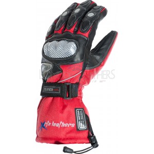 RTX Hydro Kinetic Red Leather Winter Motorcycle Gloves RTX Hydro Kinetic Red Leather Winter Motorcycle Gloves